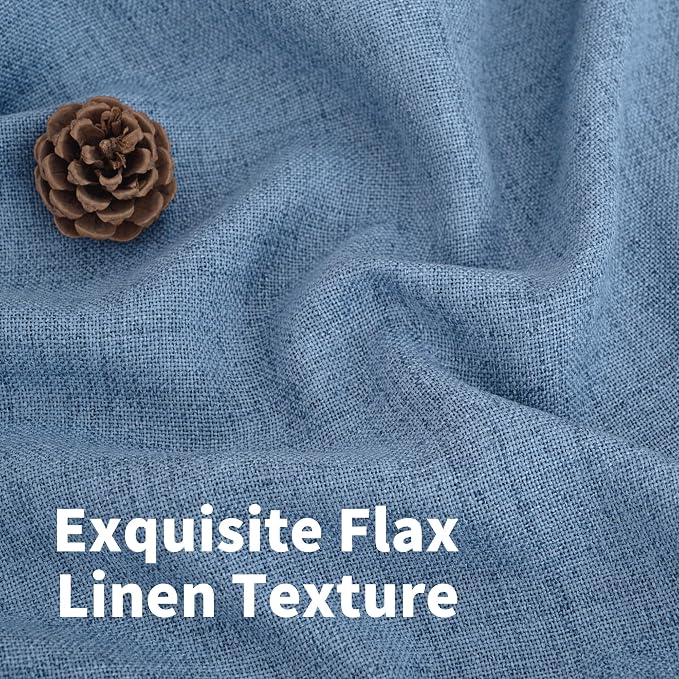 YoungsTex Denim Blue Linen Curtains 95 Inch Length - Image 3