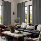 90 Inch Charcoal Gray Pleated Linen Light Filtering Memory Trained Curtains | - Image 8