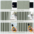 Desert Sage 100% Blackout Linen Curtains 108 Inch Length 2 Panels Set - Image 5