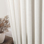 Cream Linen Back Tab Curtains 84 Inch Length - Image 2