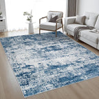Area Rug Living Room: 4x6 Modern Washable Indoor Soft Carpet Blue | by FXRHLP