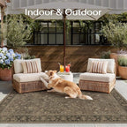 2x3 Brown Linen Look Washable Area Rug - Image 4