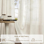 108 inch Semi Sheer Linen Curtains - Image 8