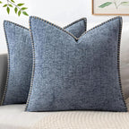 MIULEE Decorative Couch Throw Pillow Covers 20x20 in Dark Grey Blue 2 Pack | by MIULEE