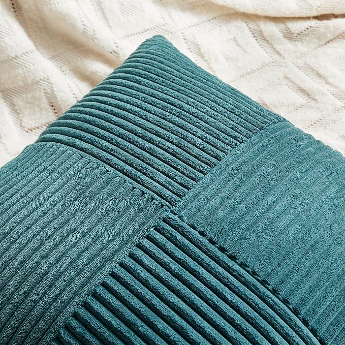 Fancy Homi 2 Packs Teal Lumbar Decorative Throw Pillow Covers 16x32 Inch - Image 3