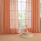 Burnt Orange Linen Curtains 30 Inch Length - Image 9