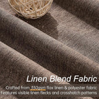 Topfinel 96 Inch Blackout Linen Curtains 2 Panel Set - Image 2