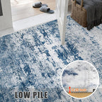 10x14 Area Rug Living Room: Modern Washable Indoor Soft Carpet Blue | - Image 7
