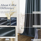 100% Blackout Linen Curtains 90 Inch Length 2 Panels Set - Image 7