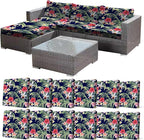 CALBODE 12 Pcs Stretch Outdoor Seat Cushion Covers, Tropical Floral, by CALBODE