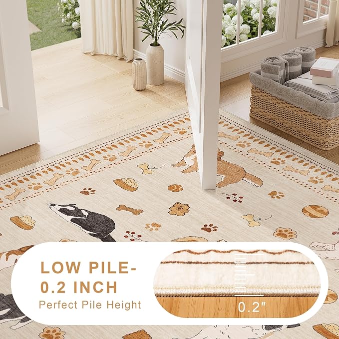 DUKINO 5x7 Area Rugs, Washable Dog Rug - Image 9