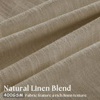 Dark Flax Linen Pinch Pleat Light Filter Curtains 120 Inches Long 2 Panels | - Image 3