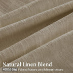 Neutral Pinch Pleated 96 Inch Greige Light Filtering Flax Linen Curtains | Flax - Image 3