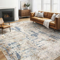 LOONGRUG 5x8 Area Rug Washable Neutral Modern Living Room Rugs Blue Tan | by LOONGRUG