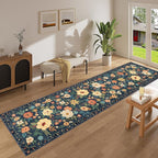 DUKINO 2.6x14 Washable Runner Rug, Floral Non Slip Runner Rug, Low Pile - Image 6