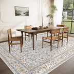 Area Rug 9x12 Washable Rug, Vintage Boho Medallion Rugs Non-Slip Soft Low Pile - Image 3