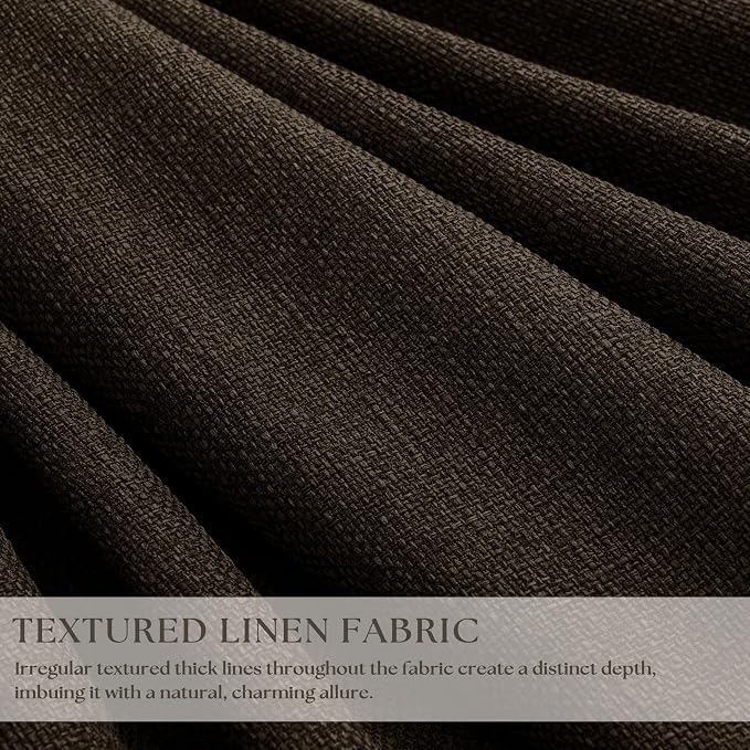 100% Blackout Linen 102 Inch Curtains 2 Panels - Image 3