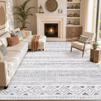 cotiled 6x9 Area Rugs for Living Room: Boho Washable Rug for Dining Room | - Image 8