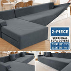 ZNSAYOTX Sectional Couch Covers, Stretch Jacquard Slipcovers - Image 2