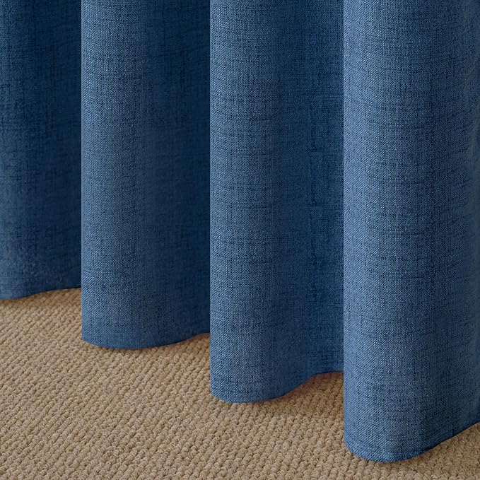 YoungsTex Navy Blue Linen Curtains 72 Inch Length - Image 8