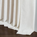 Natural Cream Linen Cafe Curtains 24 Inch Length Pinch Pleated 2 Panels Set | - Image 9