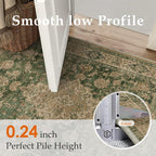 2x8 Green Retro Floral Washable Runner Rug - Image 8