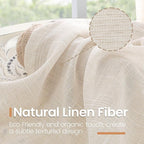 BGment Oatmeal Linen Curtains 84 Inch Length - Image 3