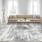 LOONGRUG 7x9 Area Rug Washable Large Neutral Modern Living Room Rugs | Abstract - Image 5