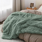 Bedsure GentleSoft Fluffy Sage Green Blankets Queen Size - Image 5