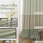 Sage Green 100% Blackout Linen Curtains 95 Inch Length 2 Panels Set - Image 7
