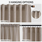 Ecru Linen Curtains 132 Inch Length - Image 2