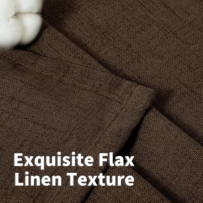 YoungsTex Brown Linen Curtains 95 Inches Long 2 Panels - Image 5