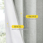 NICETOWN Grey Complete 100% Blackout Curtain Set, 52W x 45L, Thermal Insulated - Image 6