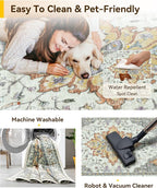 RELEANY Washable Area Rug, Large 9'x12', Water Repellent, Pet Friendly - Image 6