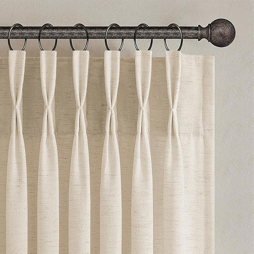 100 Inches Long Pinch Pleated Semi Sheer Curtains by Topfinel