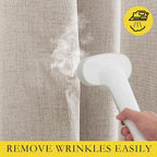 NICETOWN Rod Pocket Full Blackout Natural Linen Curtains 102" Length - Image 8