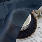 Chyhomenyc Navy Blue Sheer Curtains 30 inch Length 2 Panels, Light Filtering - Image 4