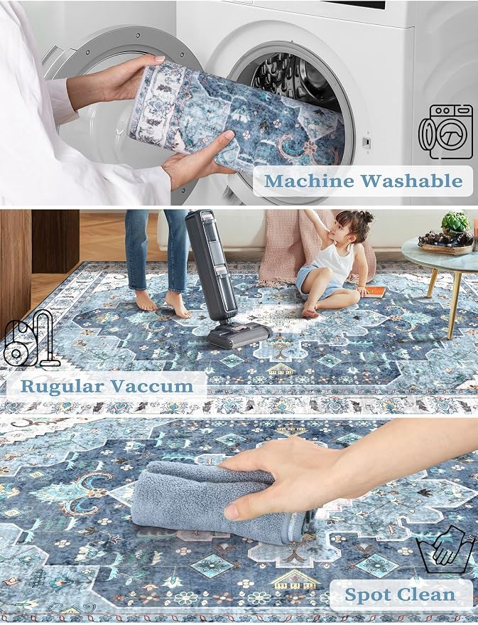 SERISSA 2'6"x10' Washable Non Slip Boho Runner Rug - Image 2