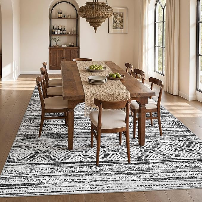 cotiled Boho 10x14 Area Rug for Living Room: Large Moroccan Washable Rug | - Image 6