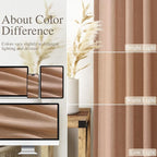 Peach Linen Curtains 96 Inches Long Set - Image 5