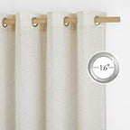 NICETOWN Natural Thick Linen Curtains 72" Length, Grommet Privacy Window - Image 3