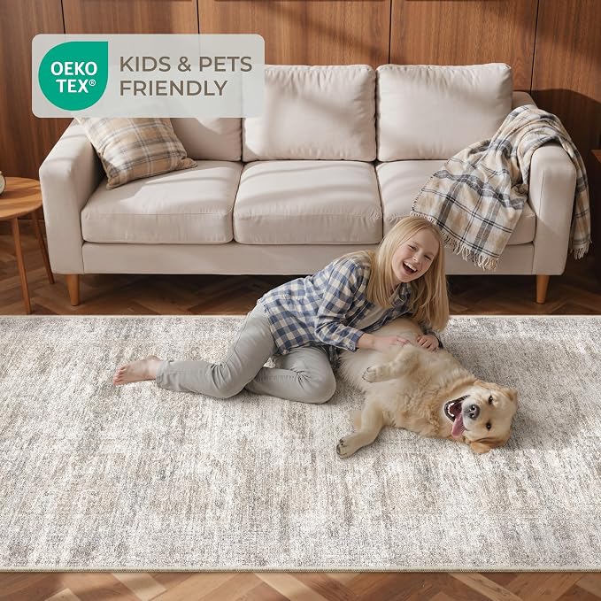 2x7 Runner Rug Non Slip, Washable Hallway Runner Rug, Taupe | Neutral Rugs - Image 9