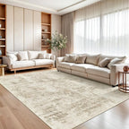 Soalmost 10x14 Area Rugs for Living Room Washable Rug Abstract Beige/Gray | - Image 2