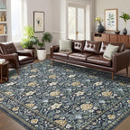 GarveeHome Washable Area Rug 6x9, Soft Vintage Floral Bedroom Rug Non Slip Low - Image 8