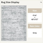 Soalmost 4x6 Area Rug for Living Room, Washable Rugs Non-Slip, Thin Foldable - Image 5