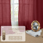 Burgundy Red Linen Curtains 72 Inch - Image 5