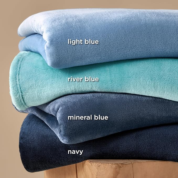 Bedsure GentleSoft Fleece Bed Blankets Queen Size River Blue - Image 5