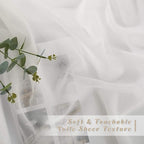 NICETOWN Patio Door Sheer Curtains 96 inch Length, Ring Top Voile Textured Airy - Image 4