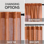 MIULEE Orange Fall Curtains 52x84 Inch 2 Panels - Image 2