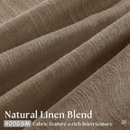 92 Inch Memory Shaped Light Filtering Linen Pleat Brown Window Curtains | Dutch - Image 2